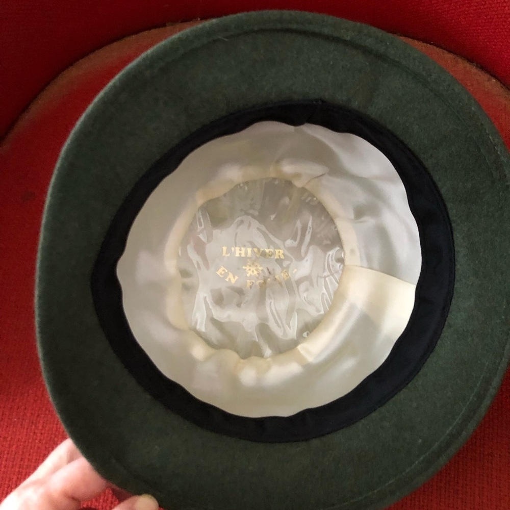 Vintage Forest Green Wool Felt Hat - Picture 7 of 8